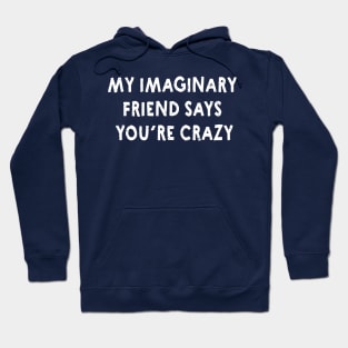 My Imaginary Friend Says You're Crazy! Funny Shirts & Gifts for Crazy Friend Hoodie